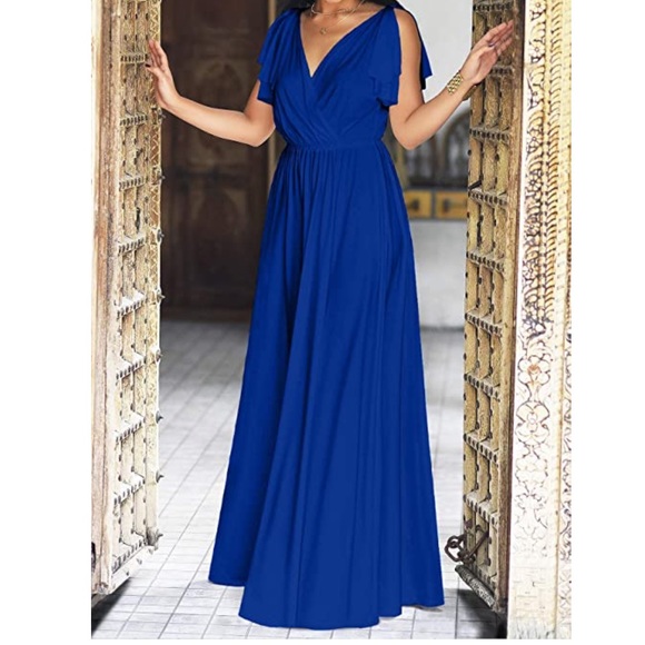 Royal blue gown - Picture 2 of 4